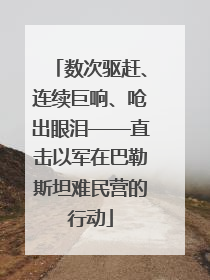 数次驱赶、连续巨响、呛出眼泪——直击以军在巴勒斯坦难民营的行动