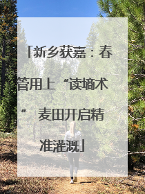 新乡获嘉：春管用上“读墒术” 麦田开启精准灌溉