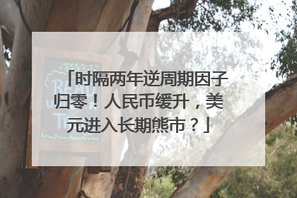 时隔两年逆周期因子归零！人民币缓升，美元进入长期熊市？