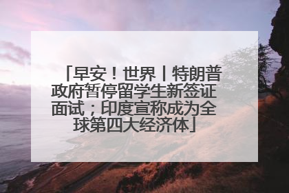 早安！世界丨特朗普政府暂停留学生新签证面试；印度宣称成为全球第四大经济体