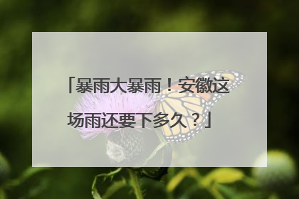 暴雨大暴雨！安徽这场雨还要下多久？