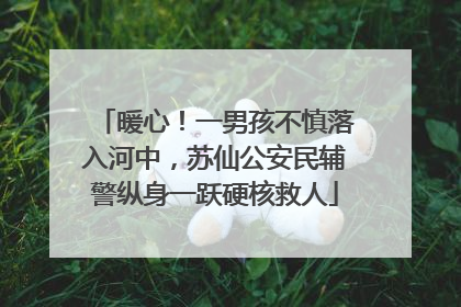 暖心！一男孩不慎落入河中，苏仙公安民辅警纵身一跃硬核救人
