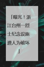 曝光！浙江台州一烈士纪念设施遭人为破坏