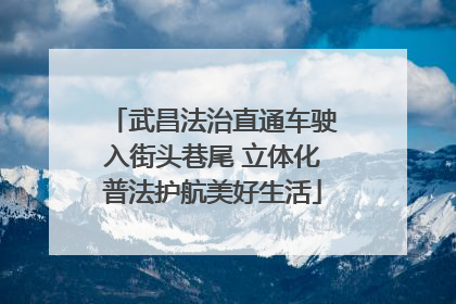 武昌法治直通车驶入街头巷尾 立体化普法护航美好生活