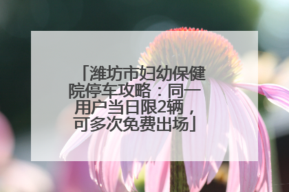 潍坊市妇幼保健院停车攻略：同一用户当日限2辆，可多次免费出场