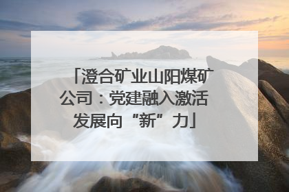 澄合矿业山阳煤矿公司：党建融入激活发展向“新”力
