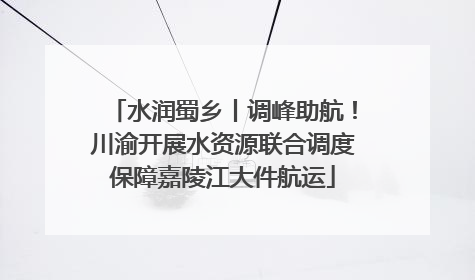 水润蜀乡丨调峰助航！川渝开展水资源联合调度保障嘉陵江大件航运