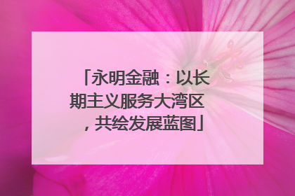 永明金融：以长期主义服务大湾区，共绘发展蓝图