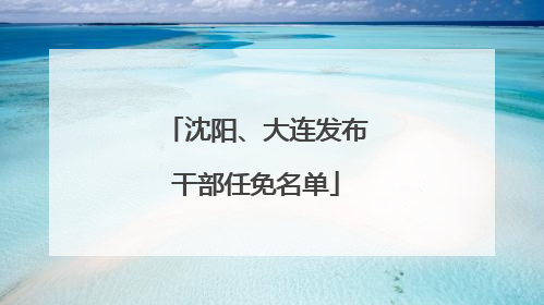 沈阳、大连发布干部任免名单