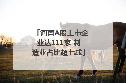 河南A股上市企业达111家 制造业占比超七成