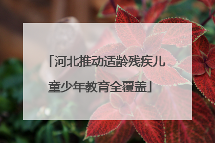河北推动适龄残疾儿童少年教育全覆盖