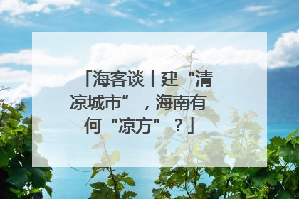 海客谈丨建“清凉城市”，海南有何“凉方”？