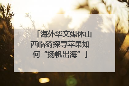 海外华文媒体山西临猗探寻苹果如何“扬帆出海”
