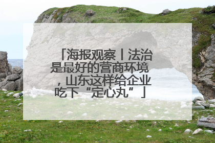 海报观察丨法治是最好的营商环境，山东这样给企业吃下“定心丸”