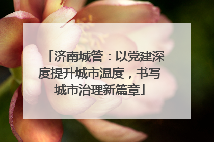 济南城管：以党建深度提升城市温度，书写城市治理新篇章