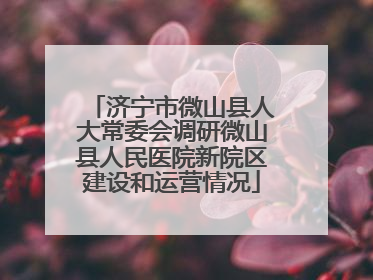 济宁市微山县人大常委会调研微山县人民医院新院区建设和运营情况