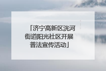 济宁高新区洸河街道阳光社区开展普法宣传活动