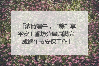 浓情端午，“粽”享平安！香坊分局圆满完成端午节安保工作