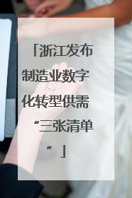 浙江发布制造业数字化转型供需“三张清单”