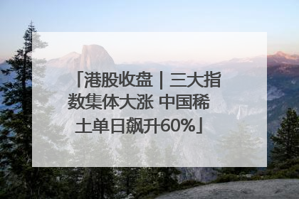 港股收盘｜三大指数集体大涨 中国稀土单日飙升60%