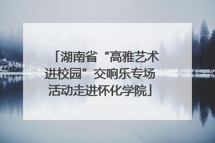 湖南省“高雅艺术进校园”交响乐专场活动走进怀化学院
