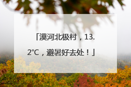 漠河北极村，13.2℃，避暑好去处！