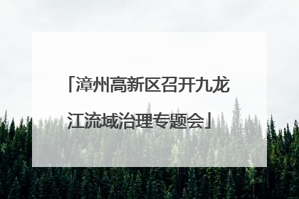 漳州高新区召开九龙江流域治理专题会