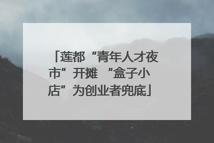 莲都“青年人才夜市”开摊 “盒子小店”为创业者兜底