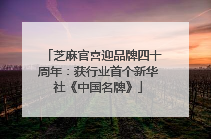 芝麻官喜迎品牌四十周年：获行业首个新华社《中国名牌》