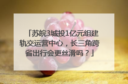 苏皖3城投1亿元组建轨交运营中心，长三角跨省出行会更丝滑吗？