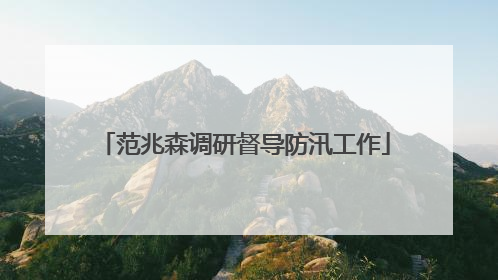 范兆森调研督导防汛工作