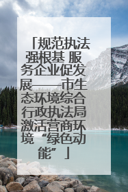 规范执法强根基 服务企业促发展——市生态环境综合行政执法局激活营商环境“绿色动能”