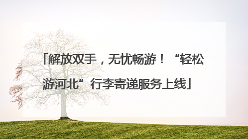 解放双手，无忧畅游！“轻松游河北”行李寄递服务上线