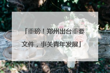 重磅！郑州出台重要文件，事关青年发展