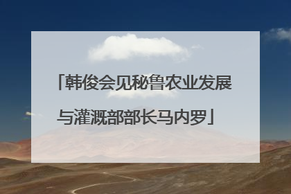 韩俊会见秘鲁农业发展与灌溉部部长马内罗