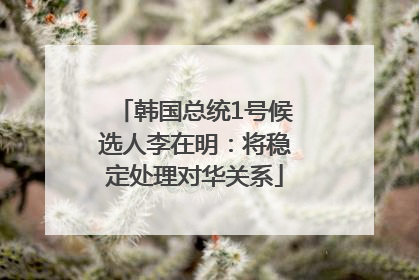 韩国总统1号候选人李在明：将稳定处理对华关系