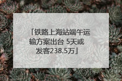 铁路上海站端午运输方案出台 5天或发客238.5万