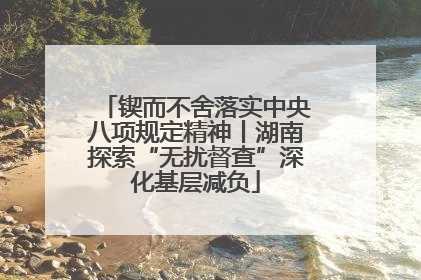锲而不舍落实中央八项规定精神丨湖南探索“无扰督查”深化基层减负