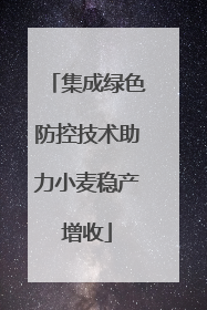 集成绿色防控技术助力小麦稳产增收