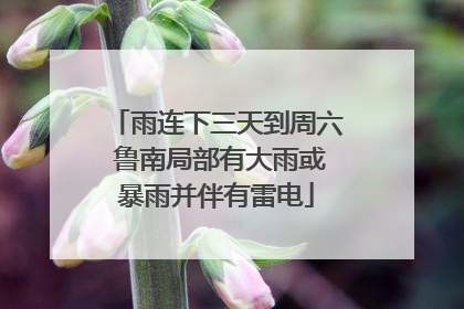 雨连下三天到周六 鲁南局部有大雨或暴雨并伴有雷电