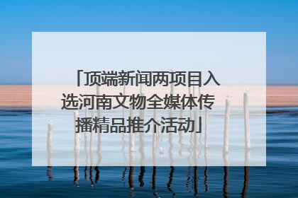 顶端新闻两项目入选河南文物全媒体传播精品推介活动