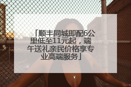 顺丰同城即配6公里低至11元起，端午送礼亲民价格享专业高端服务