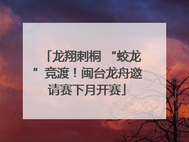 龙翔刺桐 “蛟龙”竞渡！闽台龙舟邀请赛下月开赛