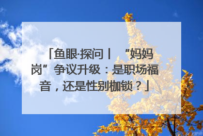 鱼眼·探问丨 “妈妈岗”争议升级：是职场福音，还是性别枷锁？