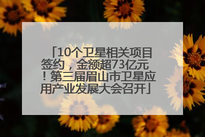 10个卫星相关项目签约，金额超73亿元！第三届眉山市卫星应用产业发展大会召开