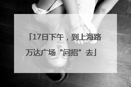 17日下午，到上海路万达广场“问招”去