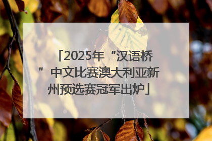 2025年“汉语桥”中文比赛澳大利亚新州预选赛冠军出炉