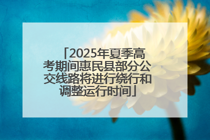 2025年夏季高考期间惠民县部分公交线路将进行绕行和调整运行时间