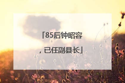 85后钟昭容，已任副县长